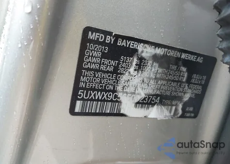 2014 BMW X3 xDrive28I from USA, damaged, VIN 5UXWX9C56E0D23754